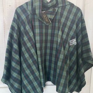 Vermont Flannel Company XL Plaid Flannel Poncho NWT Made in USA